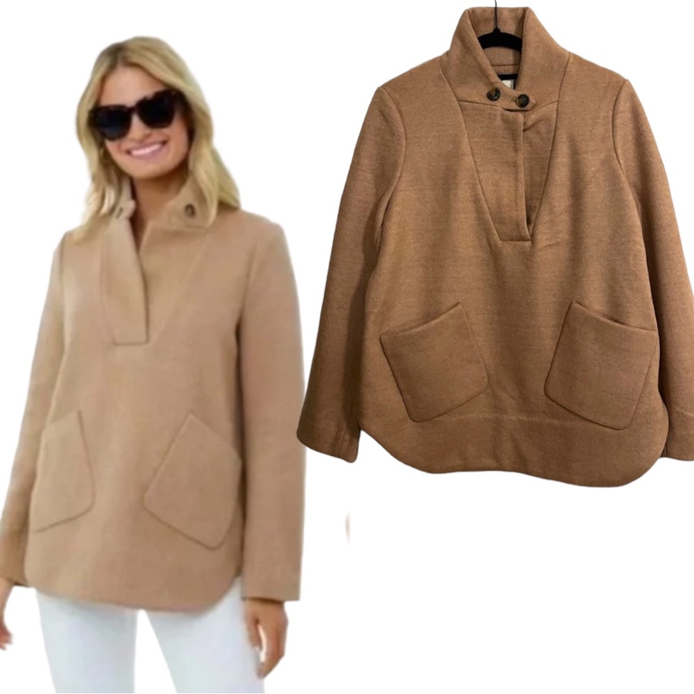 Tuckernuck Emerson Wool Equestrian Popover Jacket Shacket in Camel Size M